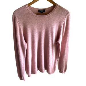 Charter Club Luxury Pure Cashmere Crewneck Sweater. Heathered Pink. Size XL